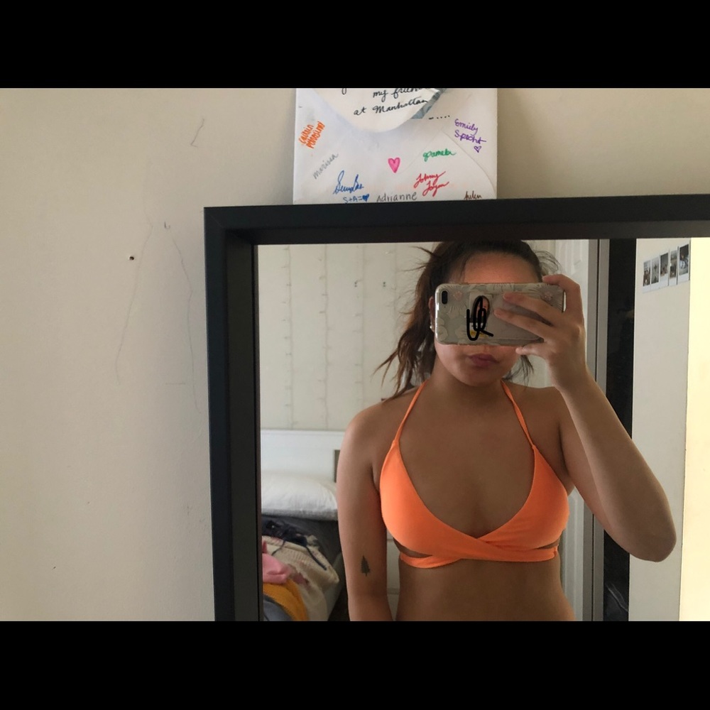 hollister orange bikini top